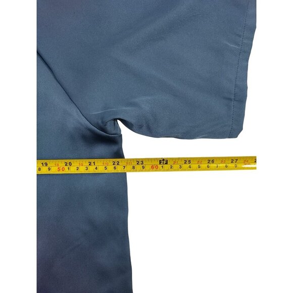 Nicole Miller New York Womens Button-Down Short-Sleeve Blouse L Blue. - Picture 5 of 6